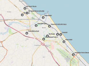 mappa delle aree di sgambamento per cani presenti nel Comune di Rimini