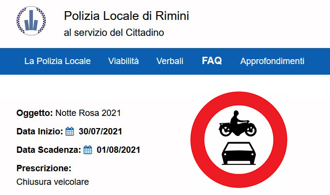 divieto di circolazione