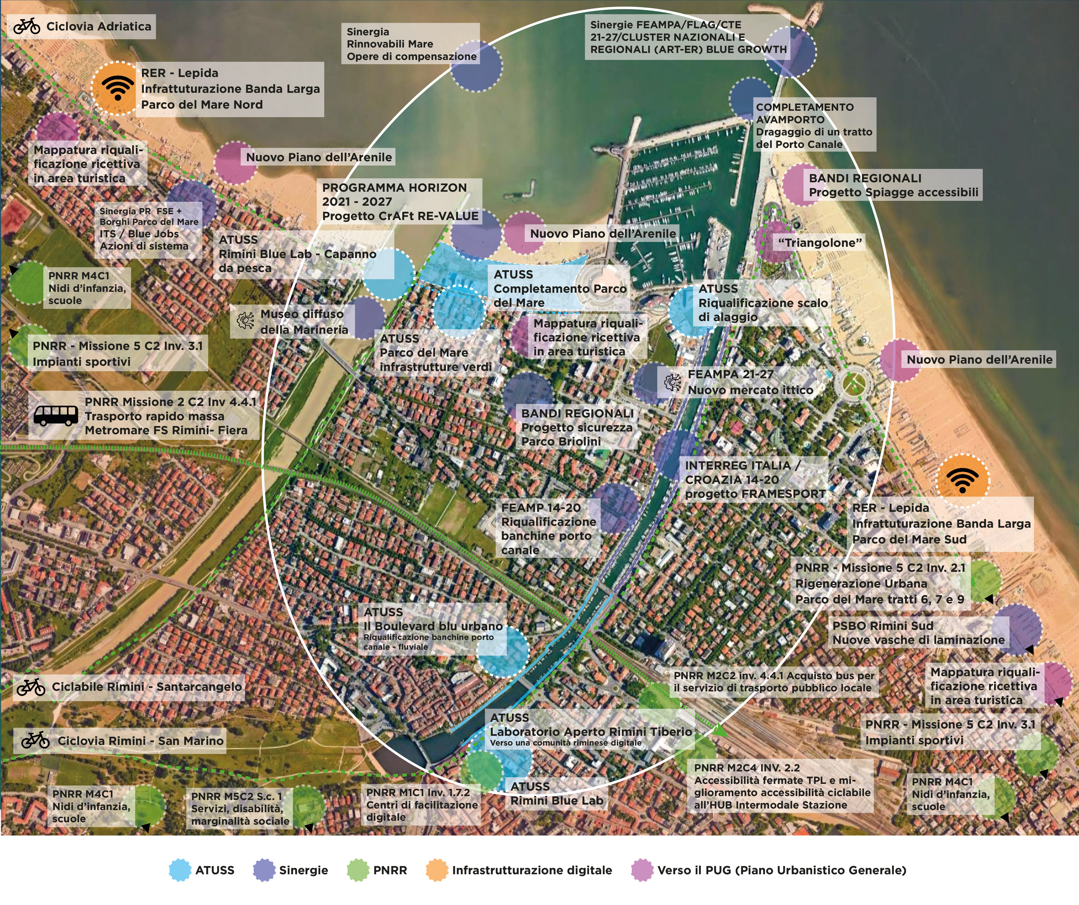 Mappa degli interventi ATUSS del Comune di Rimini
