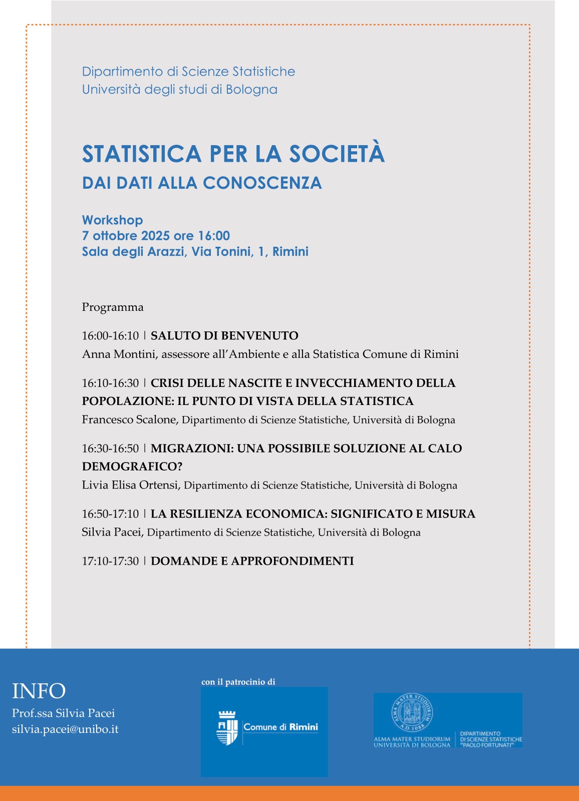  7 ottobre a Rimini il workshop del Dipartimento di Scienze Statistiche dell'Università di Bologna