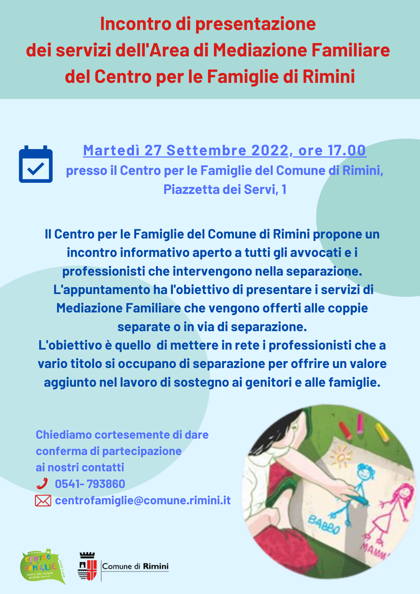 volantino presentazione servizi di mediazione familiare