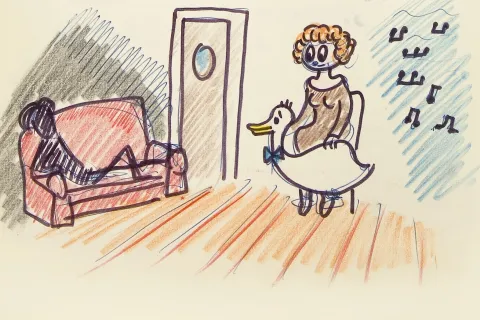 Disegno di Fellini tratto dal Libro dei Sogni
