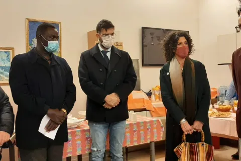 inaugurazione sede orizzonti nuovi con vice sindaca chiara bellini e ass.re protezione sociale e sanità kristian gianfreda