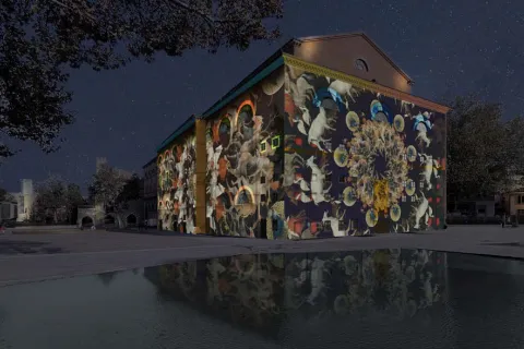 Rendering dello spettacolo di videomapping