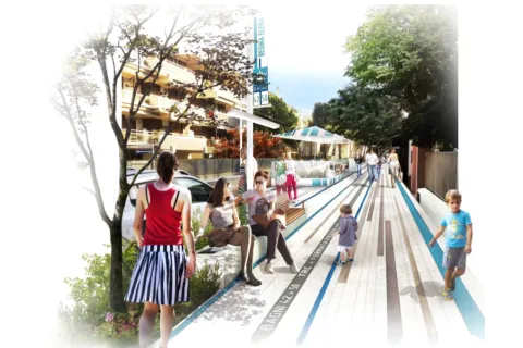 rendering sistemazione dei viali delle regine