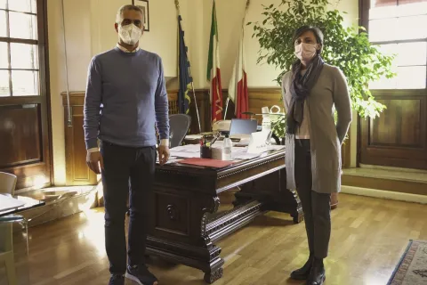 Il Sindaco con la dottoressa Federica Gonzato, direttrice della Soprintendenza Archeologica Belle Arti