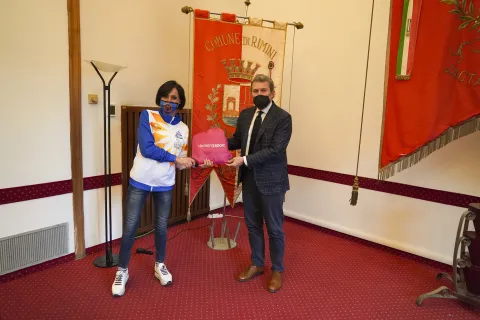 assessore Maresi con campionessa podista Federica Moroni