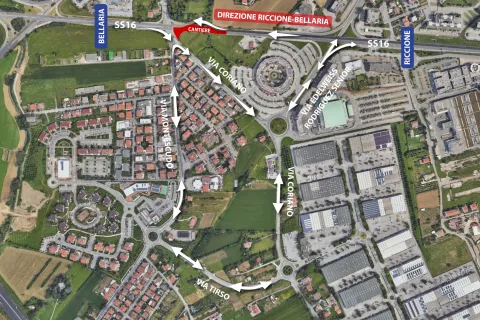 viabilità della zona incrocio montescudo coriano