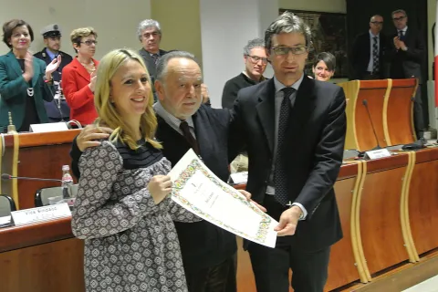 Cerimonia di conferimento della cittadinanza onoraria al professor Andrea Canevaro, 20 novembre 2013.