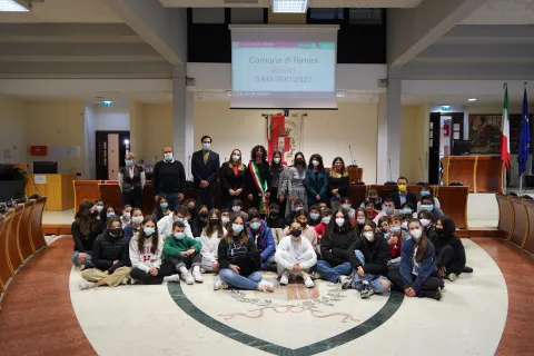 Momenti dell'incontro nel Consiglio comunale  