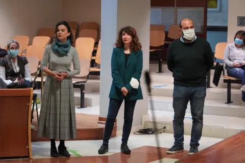 Momenti dell'incontro nel Consiglio comunale  