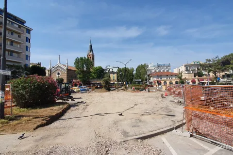 il cantiere dopo la rimozione dell'ordigno 