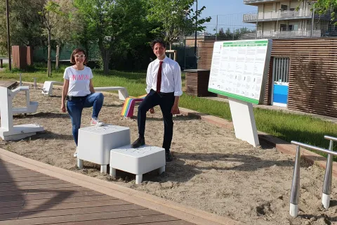 Assessori Frisoni e Morolli all'isola fitness