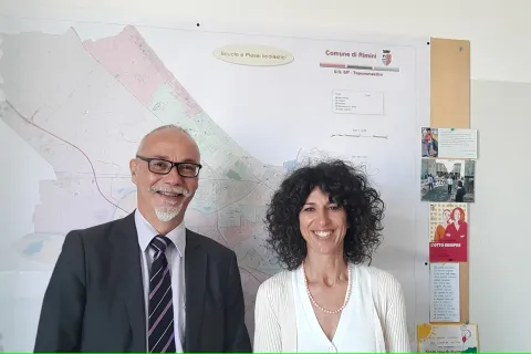 il professore Massimiliano Tarozzi e la vicesindaca Chiara Bellini