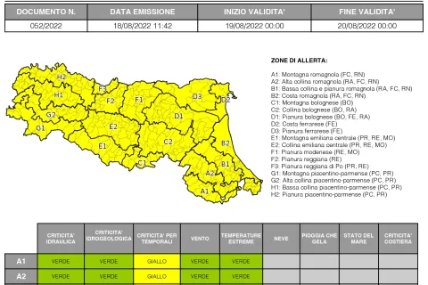 Allerta meteo n. 52