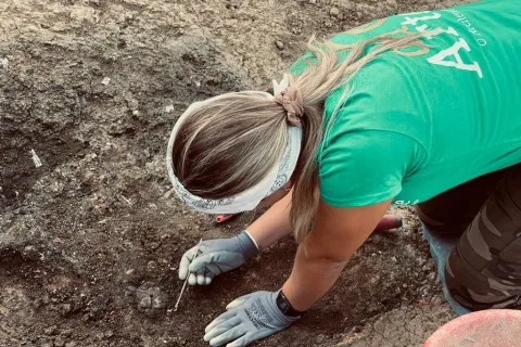 scavo archeologico in corso tra Corpolò e Villa Verucchio