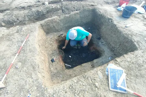 scavo archeologico in corso tra Corpolò e Villa Verucchio