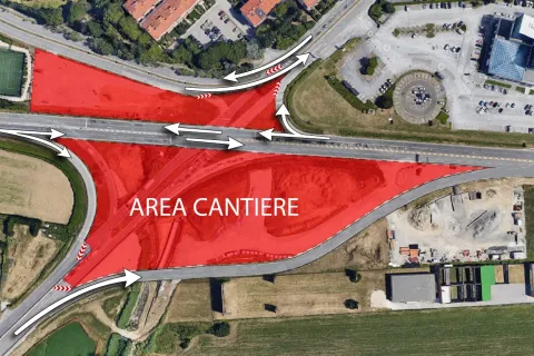 Cantiere maxi rotatoria all’altezza della Consolare San Marino