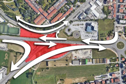 Cantiere maxi rotatoria all’altezza della Consolare San Marino