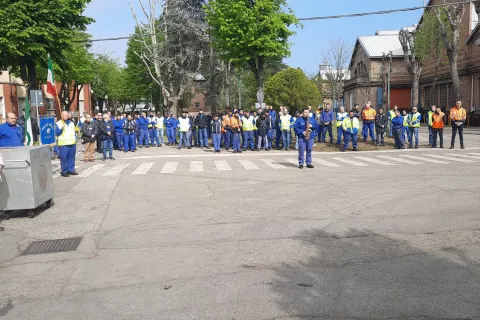 Alle Officine Grandi Riparazioni di via Tripoli, la prima cerimonia che anticipa la festa del 25 aprile.
