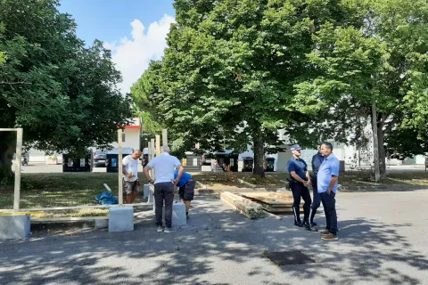 cantiere per la nuova piscina comunale di Viserba