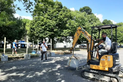 cantiere per la nuova piscina comunale di Viserba