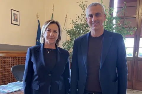  Jamil Sadegholvaad e il nuovo questore Olimpia Abbate 