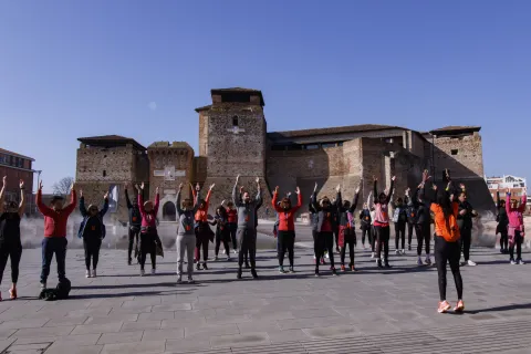 Sport outdoor in Piazza Malatesta (foto Giorgio Salvatori)