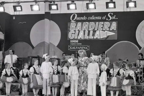Sandra Milo al Bandiera Gialla di Rimini nel 1987