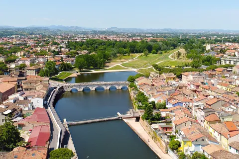 vista aerea ponte di tiberio