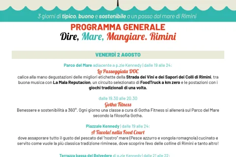 Programma 2 giorno venerdì 2 agosto