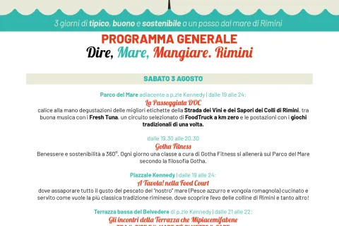 Programma 3 giorno sabato 3 agosto