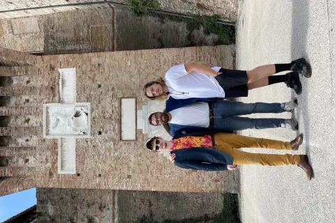 Dylan Sprousee, Michele Lari e Luke Spencer in visita al Fellini Museum