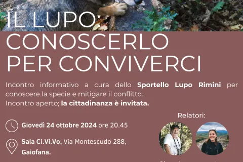 dall’8 ottobre il ciclo di incontri ‘Il lupo: conoscerlo per conviverci