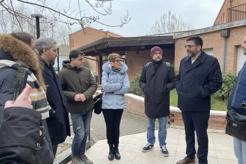 sopralluogo alla palazzina di via Giuliano da Rimini