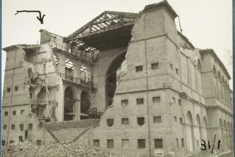 rimini distrutta, foto moretti, biblioteca gambalunga