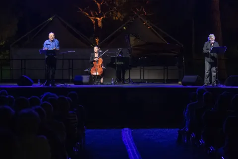 Scena dello spettacolo "Il duce delinquente"