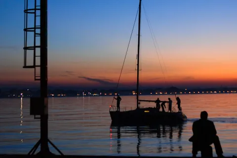 tramonto al porto