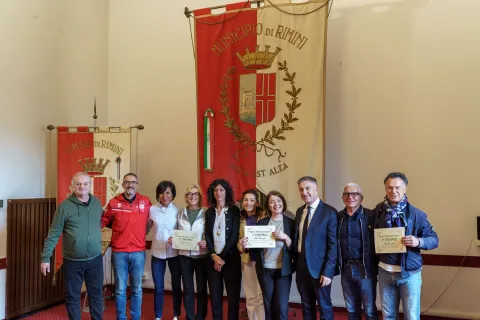 premiazione scuole per la rimini marathon Kids run