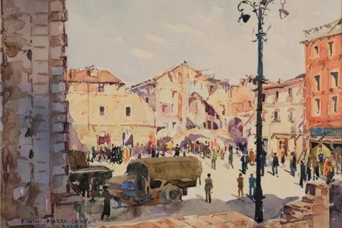 Acquerello Piazza Cavour Pasquini 1945