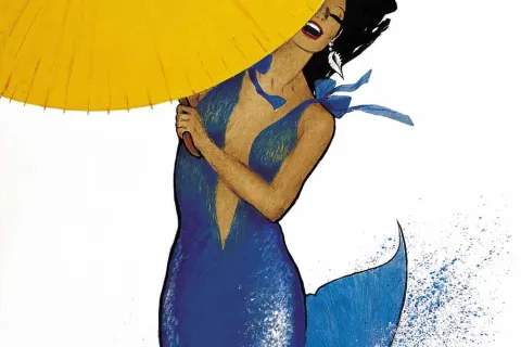 René Gruau, Manifesto per celebrazione per 150° anniversario Bagni Rimini, 1843-1993