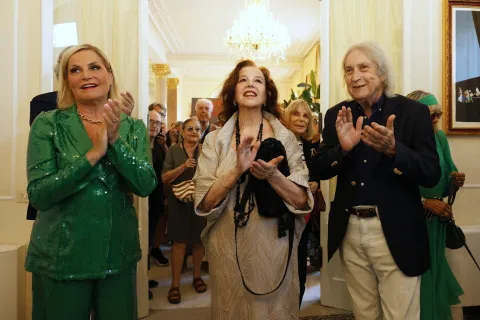 Stefania Sandrelli e Enrico Vanzina, a inaugurazione mostra “Alberto Sordi, maschera di un Vitellone”.