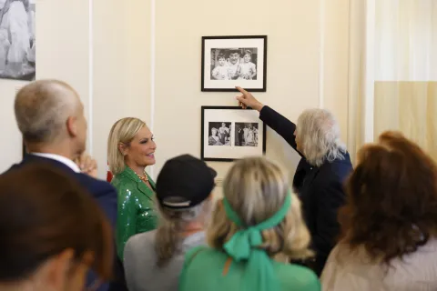 Stefania Sandrelli e Enrico Vanzina, a inaugurazione mostra “Alberto Sordi, maschera di un Vitellone”.