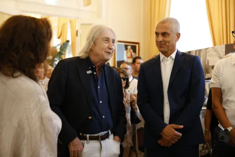 Stefania Sandrelli e Enrico Vanzina, a inaugurazione mostra “Alberto Sordi, maschera di un Vitellone”.