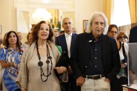 Stefania Sandrelli e Enrico Vanzina, a inaugurazione mostra “Alberto Sordi, maschera di un Vitellone”.