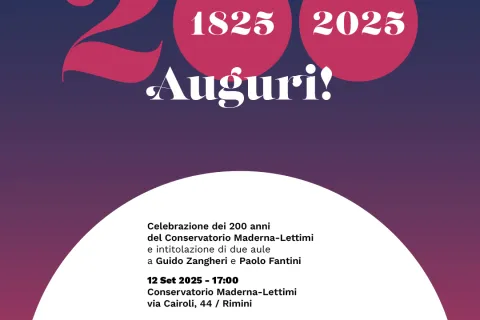 Locandina celebrazioni Conservatorio Musicale Lèttimi