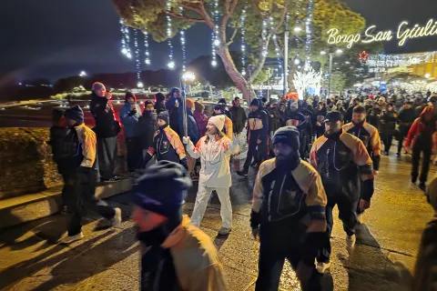 la fiamma olimpica a rimini 