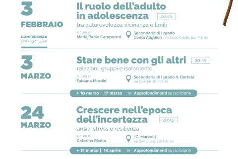 Programma incontri adolescenti e genitori 2026