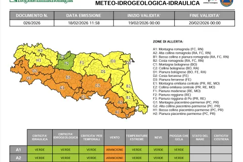 allerta meteo “gialla” per vento e criticità costiere per giovedì 19 febbraio