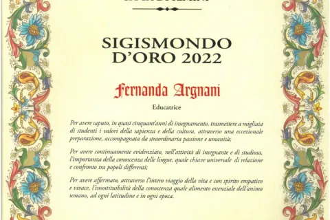 Sigismondo d'Oro Fernanda Argnani